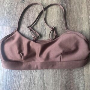 Alo Yoga Brown Intrigue Strappy Back Sports Bra